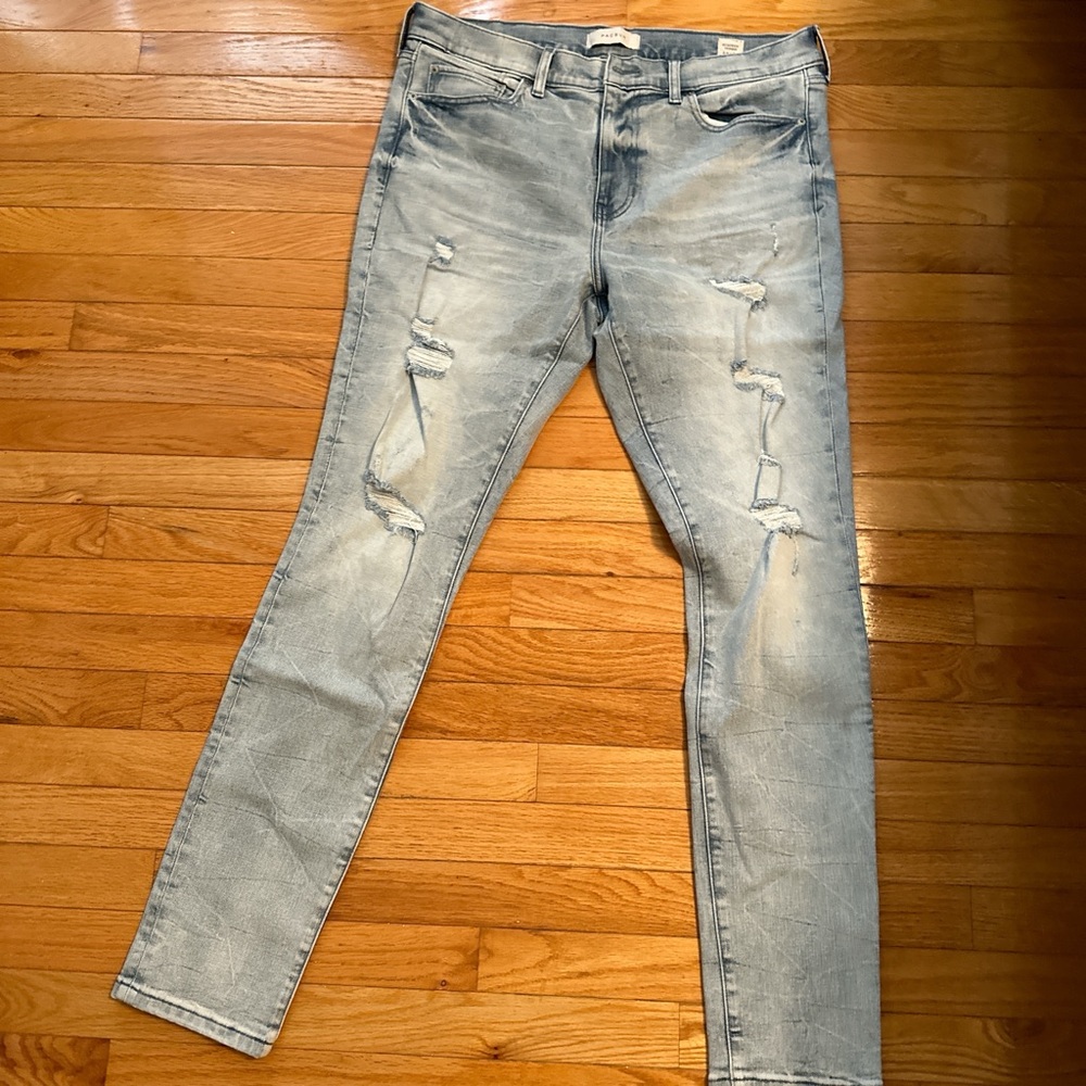 PacSun Distressed Ripped Light Blue Jeans (34x32)